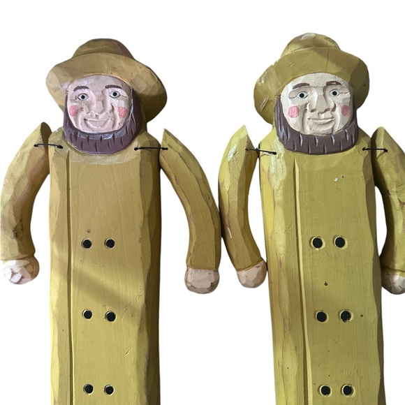 Amish Men Wooden Decor set of 2 - Picture 3 of 3